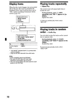 Preview for 10 page of Sony CDX-L550X - Fm/am Compact Disc Player Operating Instructions Manual