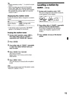 Preview for 13 page of Sony CDX-L550X - Fm/am Compact Disc Player Operating Instructions Manual