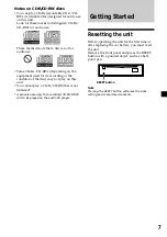 Предварительный просмотр 7 страницы Sony CDX-L600X - Fm/am Compact Disc Player Operating Instructions Manual