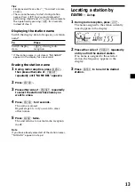 Preview for 13 page of Sony CDX-L600X - Fm/am Compact Disc Player Operating Instructions Manual