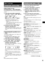 Preview for 11 page of Sony CDX-L630X - Fm/am Compact Disc Player Operating Instructions Manual