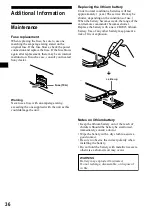 Предварительный просмотр 36 страницы Sony CDX-M1000TF Operating Instructions Manual