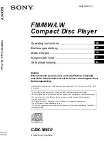 Sony CDX-M630 Operating Instructions Manual предпросмотр