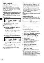 Предварительный просмотр 12 страницы Sony CDX-M630 Operating Instructions Manual