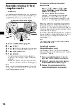 Предварительный просмотр 16 страницы Sony CDX-M630 Operating Instructions Manual