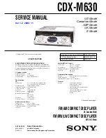 Предварительный просмотр 1 страницы Sony CDX-M630 Service Manual