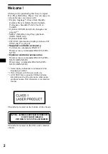 Предварительный просмотр 2 страницы Sony CDX-M670  (XT-XM1) Operation Instructions Manual