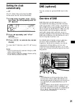 Предварительный просмотр 21 страницы Sony CDX-M670  (XT-XM1) Operation Instructions Manual