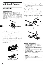 Предварительный просмотр 36 страницы Sony CDX-M670  (XT-XM1) Operation Instructions Manual