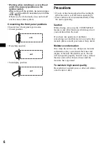 Предварительный просмотр 6 страницы Sony CDX-M730 Operating Instruction