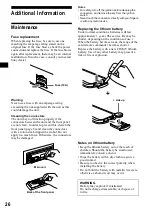 Предварительный просмотр 26 страницы Sony CDX-M730 Operating Instruction