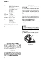 Preview for 2 page of Sony CDX-M730 Service Manual