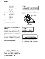 Предварительный просмотр 2 страницы Sony CDX-M770 - Fm/am Compact Disc Player Service Manual