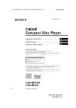 Предварительный просмотр 1 страницы Sony CDX-M7810 - Fm/am Compact Disc Player Operating Instructions Manual