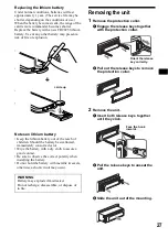 Предварительный просмотр 27 страницы Sony CDX-M800 Operating Instructions Manual