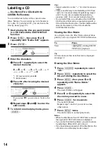 Предварительный просмотр 14 страницы Sony CDX-M850MP  (XT-XM1) Operating Instruction