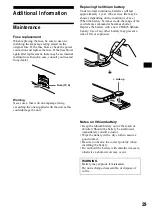 Предварительный просмотр 29 страницы Sony CDX-M850MP  (XT-XM1) Operating Instruction