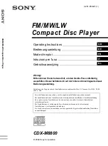 Sony CDX-M8800 - Fm/am Compact Disc Player Operating Instructions Manual предпросмотр