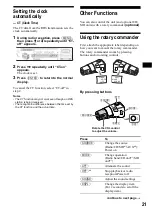 Предварительный просмотр 21 страницы Sony CDX-M8800 - Fm/am Compact Disc Player Operating Instructions Manual