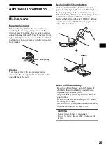 Предварительный просмотр 29 страницы Sony CDX-M8800 - Fm/am Compact Disc Player Operating Instructions Manual