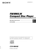 Sony CDX-M8880 Operating Instructions Manual предпросмотр