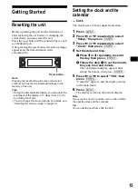 Предварительный просмотр 15 страницы Sony CDX-M9900 Operating Instructions  (primary manual) Operating Instructions Manual