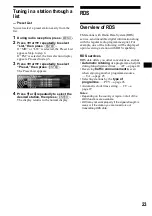 Предварительный просмотр 23 страницы Sony CDX-M9900 Operating Instructions  (primary manual) Operating Instructions Manual