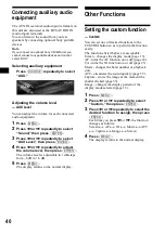 Предварительный просмотр 40 страницы Sony CDX-M9900 Operating Instructions  (primary manual) Operating Instructions Manual