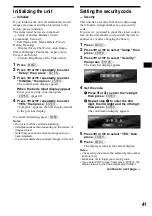 Предварительный просмотр 41 страницы Sony CDX-M9900 Operating Instructions  (primary manual) Operating Instructions Manual