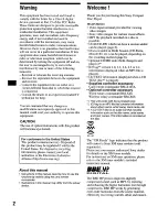 Предварительный просмотр 2 страницы Sony CDX-M9905X Operating Instructions Manual