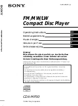 Sony CDX-MP30 Operating Instruction предпросмотр