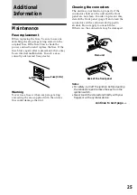 Предварительный просмотр 25 страницы Sony CDX-MP30 Operating Instruction