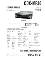 Sony CDX-MP30 Service Manual preview