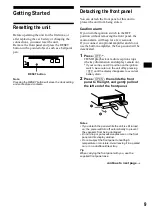 Preview for 9 page of Sony CDX-MP40 Installation/Connection Operating Instructions Manual