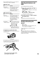 Предварительный просмотр 19 страницы Sony CDX-MP40  (XT-XM1) Operating Instructions Manual