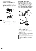 Preview for 22 page of Sony CDX-MP40  (XT-XM1) Operating Instructions Manual