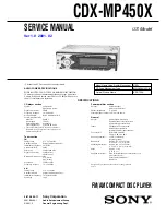 Sony CDX-MP450X Primary User Manual (English Service Manual preview