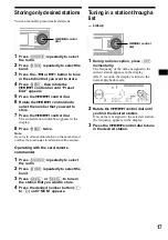 Предварительный просмотр 17 страницы Sony CDX-MP70 Installation/Connection Operating Instructions Manual