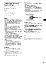 Предварительный просмотр 25 страницы Sony CDX-MP70 Installation/Connection Operating Instructions Manual