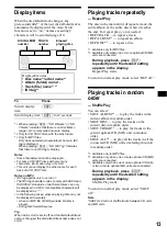 Preview for 13 page of Sony CDX-MP80 Operating Instructions Manual