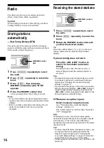 Предварительный просмотр 16 страницы Sony CDX-MP80 Operating Instructions Manual