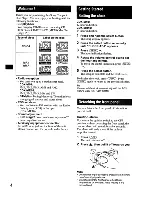 Предварительный просмотр 4 страницы Sony CDX-MR10 Operating Instructions Manual