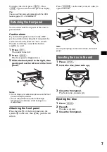 Предварительный просмотр 7 страницы Sony CDX-MR50IP Operating Instructions Manual