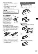 Предварительный просмотр 21 страницы Sony CDX-MR50IP Operating Instructions Manual