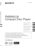 Sony CDX-MR60UI Operating Instructions Manual preview