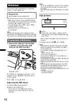 Предварительный просмотр 14 страницы Sony CDX-MR60UI Operating Instructions Manual