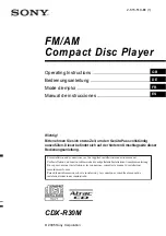 Sony CDX-R30M - Fm/am Compact Disc Player Operating Instructions Manual preview