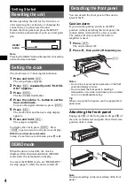 Предварительный просмотр 4 страницы Sony CDX-R30M - Fm/am Compact Disc Player Operating Instructions Manual