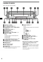 Предварительный просмотр 4 страницы Sony CDX-R3300 - Fm/am Compact Disc Player Operating Instructions Manual