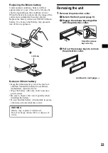 Предварительный просмотр 23 страницы Sony CDX-R3300 - Fm/am Compact Disc Player Operating Instructions Manual